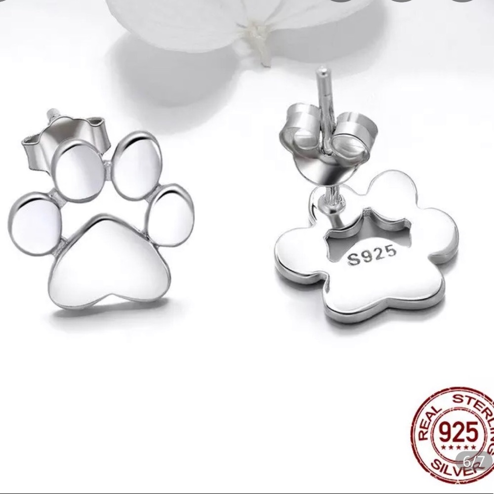 🐶Paw Print Dog 925 Silver Stud Earrings